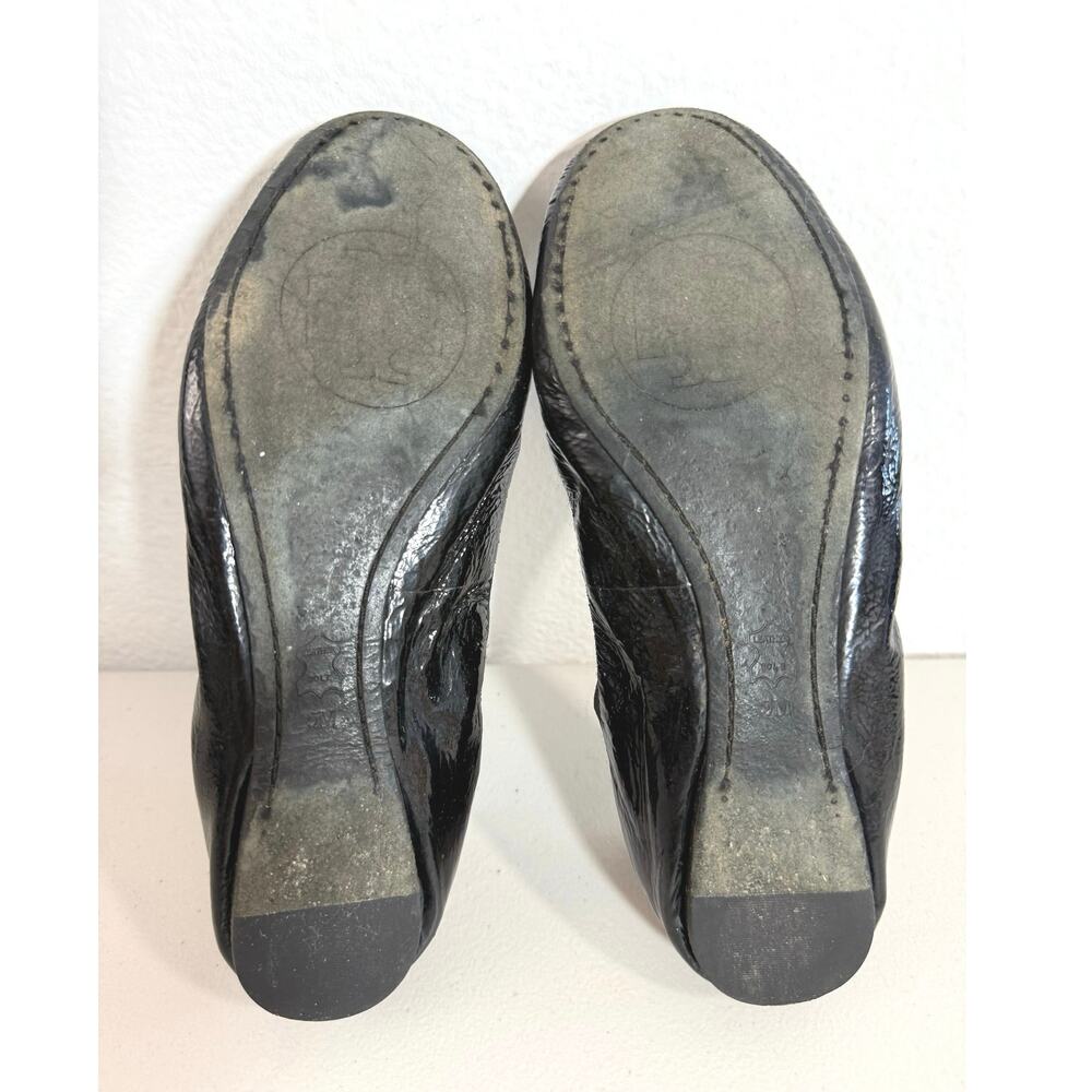 Tory Burch Caroline Ballet Flats Women’s 9 Black Patent Leather Logo Shoes - Picture 15 of 15
